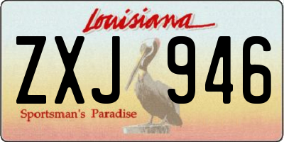 LA license plate ZXJ946