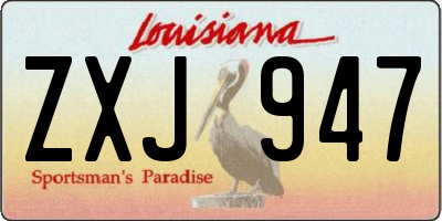 LA license plate ZXJ947