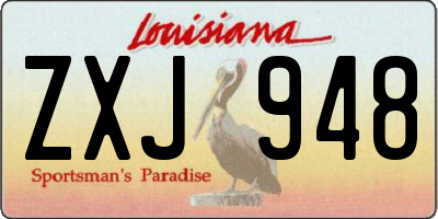 LA license plate ZXJ948