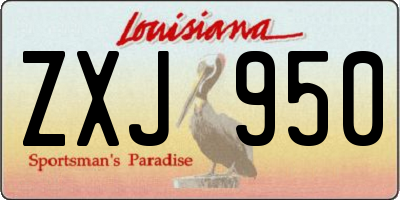 LA license plate ZXJ950