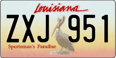 LA license plate ZXJ951