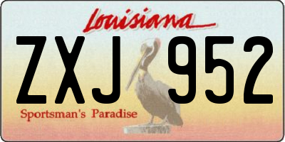 LA license plate ZXJ952