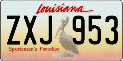 LA license plate ZXJ953