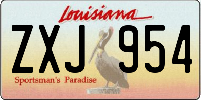 LA license plate ZXJ954