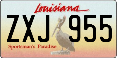 LA license plate ZXJ955