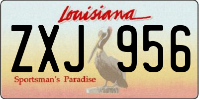 LA license plate ZXJ956