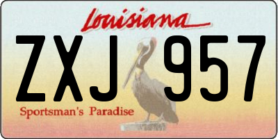 LA license plate ZXJ957