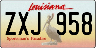LA license plate ZXJ958