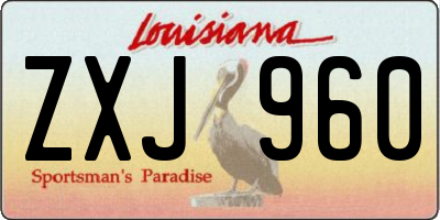 LA license plate ZXJ960