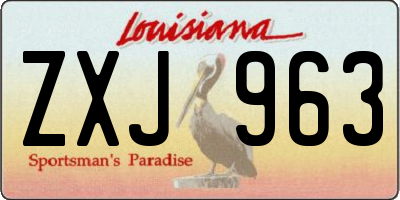 LA license plate ZXJ963