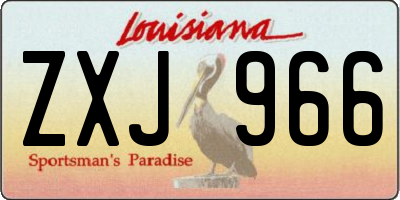 LA license plate ZXJ966