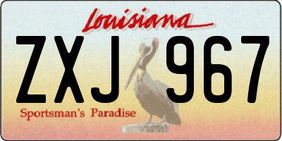 LA license plate ZXJ967
