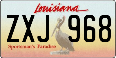 LA license plate ZXJ968