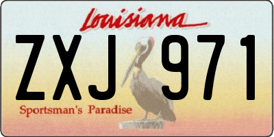 LA license plate ZXJ971