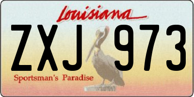 LA license plate ZXJ973