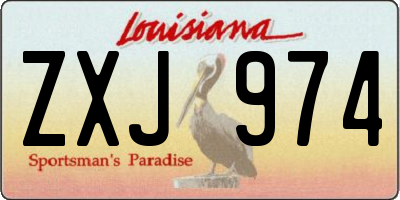 LA license plate ZXJ974