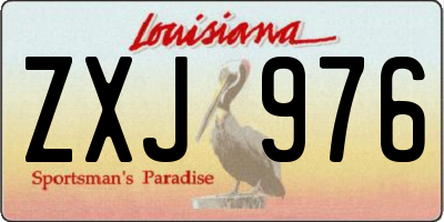 LA license plate ZXJ976
