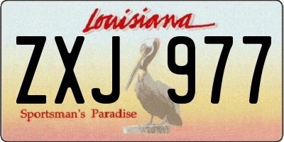LA license plate ZXJ977