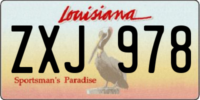 LA license plate ZXJ978