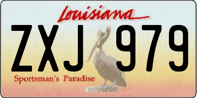 LA license plate ZXJ979