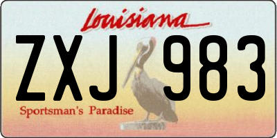 LA license plate ZXJ983