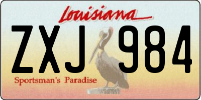 LA license plate ZXJ984
