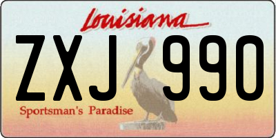 LA license plate ZXJ990