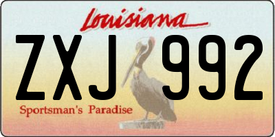 LA license plate ZXJ992