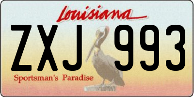 LA license plate ZXJ993