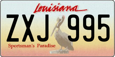 LA license plate ZXJ995