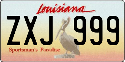 LA license plate ZXJ999