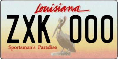 LA license plate ZXK000