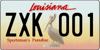 LA license plate ZXK001