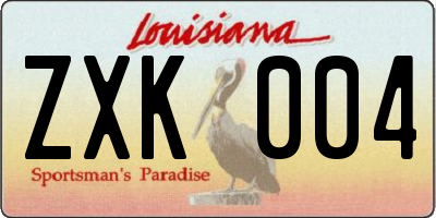 LA license plate ZXK004