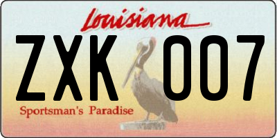 LA license plate ZXK007