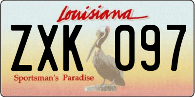 LA license plate ZXK097