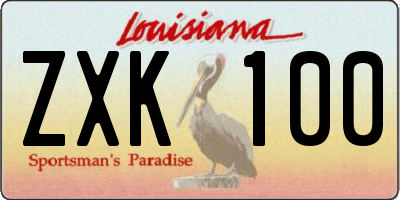 LA license plate ZXK100