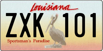 LA license plate ZXK101