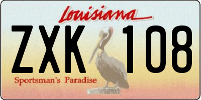 LA license plate ZXK108