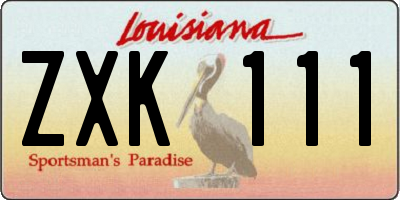 LA license plate ZXK111