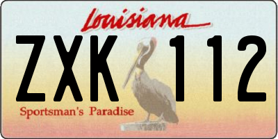 LA license plate ZXK112