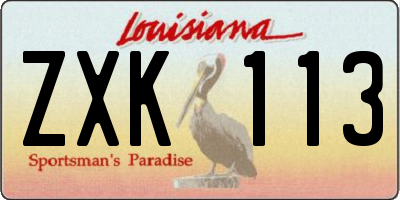 LA license plate ZXK113