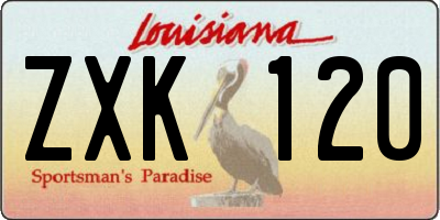 LA license plate ZXK120