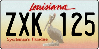 LA license plate ZXK125