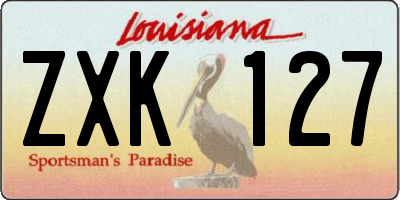 LA license plate ZXK127