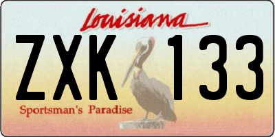 LA license plate ZXK133