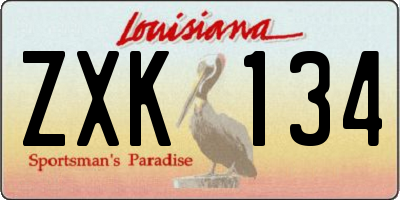 LA license plate ZXK134