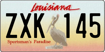 LA license plate ZXK145