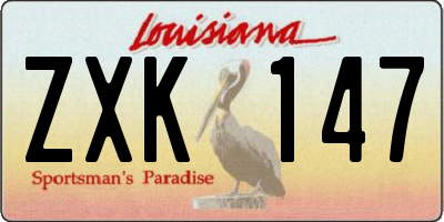 LA license plate ZXK147