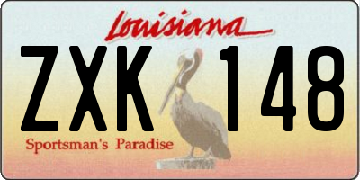 LA license plate ZXK148